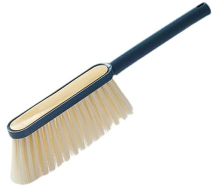 LOVIVER Bed Brush Whisk Broom with Long Handle Multipurpose Cleaner Hand Broom Counter Duster for Desk Carpet Fireplace Clothes Couch, Blue