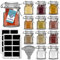 HEFTMAN Barattoli in vetro con chiusura a clip, 12 x 100 ml, vuoti, con coperchio ed etichette e imbuto, chiusura ermetica, perfetti per erbe, spezie, condimenti, oli, decorazioni, marmellate, spezie,