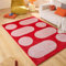 Nazar Teppich Groovy, bunt, Vintage, Retro, geometrisch, Orange, Gelb, Rosa, Rot, flauschig und bequem, Wohnzimmerteppich (381 Rouge, 120x160 cm)