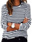 Pullover Damen Basic Gestreiftes Langarmshirt Damen Basic Rundhals Oberteile Langarm Casual T-Shirt Gestreiftes Langarm Tshirt Long Sleeve Leicht Tops Mode Kleidung Langarmshirts Frauen Longshirt