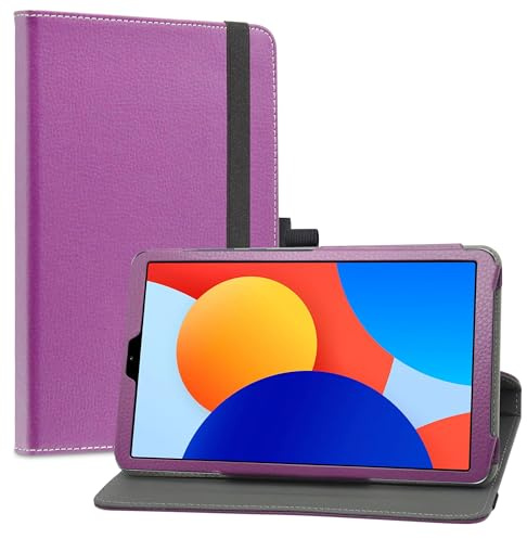 LiuShan Rotary Funda para Xiaomi Redmi Pad SE Tableta, Folio Soporte PU Cuero con Funda Caso para Xiaomi Redmi Pad SE Tableta de 8.7 Pulgadas,Purple