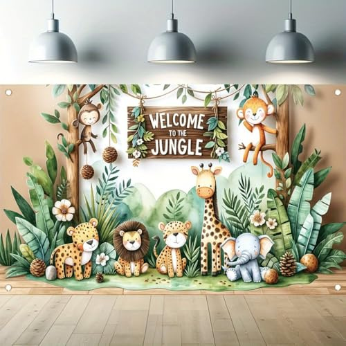 Welcome To Jungle Background Theme Backdrop Banner Party Decoration Classroom Office Culture Banner Festival Decoration Photo Banner Background