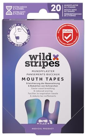 Wild Stripes - Mouth Patches Sunset - Mundpflaster für bessere Nasenatmung & erholsamen Schlaf - Mund Tapes in 2 praktischen Designs - Funktional, hautfreundlich und stylish - 20 Stk