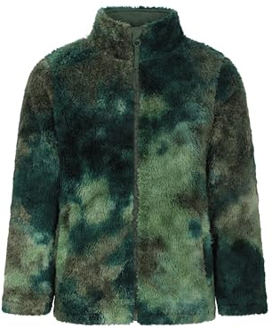 Mountain Warehouse Rainbow Cosy Kids Fleece - Full Zip Childrens Top, Lightweight, Warm & Cosy Girls & Boys Sweater, Front Pockets - Best for Spring Summer Dark Green Kids Size 3-4 Years