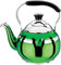 Wmmner Hervidor Eléctrico, Hervidor de Agua de Gas Silbante de Acero Inoxidable Pulido con Caño Vintage Tradicional, Cafetera (Púrpura, 3 L)/Verde/3L