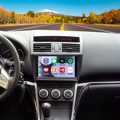2+64G 2 Din Android 15 Autoradio Navi Kompatibel für Mazda 6 2007-2012 mit Carplay Android Auto 9 Zoll Touchscreen DAB+ Auto Player Radio GPS Navigations Head Unit mit Bluetooth WiFi SWC AHD Kamera