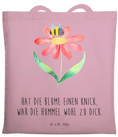 Mr. & Mrs. Panda Shopping Tasche Hummel Blume - Geschenk, Schultasche, Lustige Sprüche, Wespe, Jutetasche, Natur, Einkaufstasche, Laptoptasche, Hummeln, Tote Bag, Biene