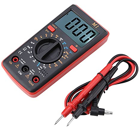 ANENG M1 Digital Multimeter High Accuracy Backlight LCD Display DC AC Voltage Current Tester Portable Compact Design for Electricians Engineers Technicians Blue Red Orange (Red)