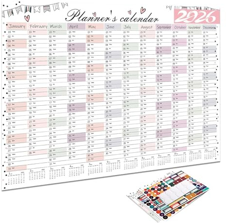 Monatlicher Wandkalender 2026 Wohndekoration Mit Aufklebern