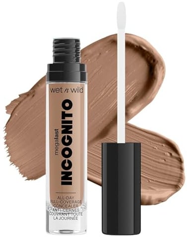 Wet n Wild Megalast Incognito Full-Coverage Concealer, Abdeckstift Flüssig Matt Langanhaltend, Gegen Augenringe und Unreinheiten, Mit Sheabutter, Tan