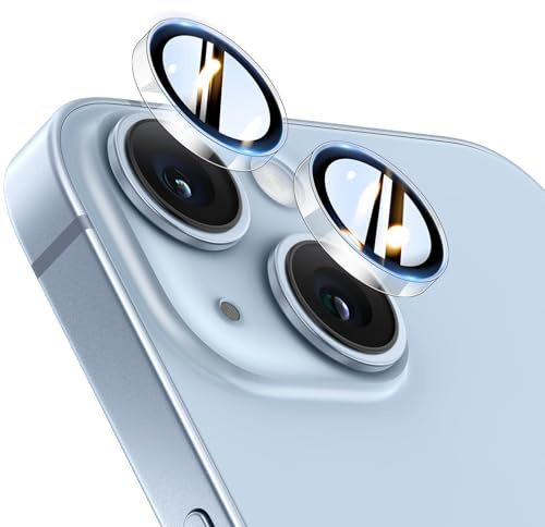 TOCOL für iPhone 14 Kameraschutz, 2 Sets, Transparent | Einfache Montage, Ultra HD Camera Cover, 9H Stoßfest Kratzfest, Hüllenkompatibel, Kameraschutz für iPhone 14 / 14 Plus