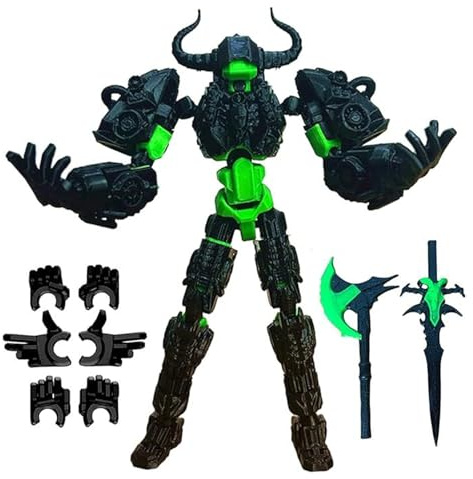 DiiWmme T13 Action Figure Pre-Assembled Dummy 13 Robot 3D Printed Toy | Fully Articulated Joints; Interchangeable Hands;Multi-Jointed Robot; 3D Printed; PETG; Stop Motion Figure; Ready to Play