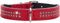HUNTER DIAMOND PETIT Halsband für kleine Hunde, Leder, mit Strasssteinchen, 37 (XS-S), rot/schwarz