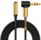 ULTRICS AUX Extension Cable 1M, Premium 3.5mm Right Angle Gold Plated Jack Auxiliary Audio Lead, Male to Female Stereo Cord Compatible with iPhone iPad Smartphone Tablet MP3 Speaker Headset Home Car