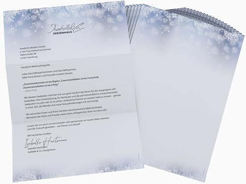 Weihnachtsbriefpapier 100 Blatt A4 | Wintertraum | 90g/m² | Laser/Ink/Copy/Hand | Made in Germany | inkl. Textvorlagen-Download