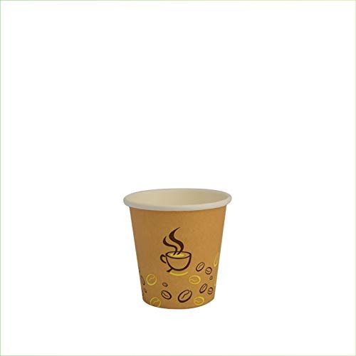 Palucart 500 Bicchieri in Carta per Caffe 75ml Colore Avana Chicco di Caffè biodegradabili cartoncino
