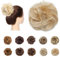 Silk-co Haarteil mit Gummiband, Dutt mit Haaren Gewellt Weich Dutt Haarteil mit Gummiband 25 g, Gelockt Haarverdickung Hair Extensions Messy Bun Hochsteckfrisuren Goldblond & Bleichblond