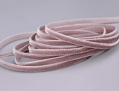 finemark 3 m x 9 mm Samtband ROSA-GRAU Altrosa Dunkel (263 Colonial Rose) Dekoband Velour einseitig Samt festkantig Velvet Ribbon zum nähen dekorieren