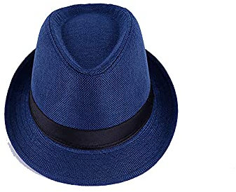 GIVBRO Chapeau de Soleil en Lin à Large Bord - Fedora Trilby Panama Pliable pour Homme - d'Été et de Plage pour Papa