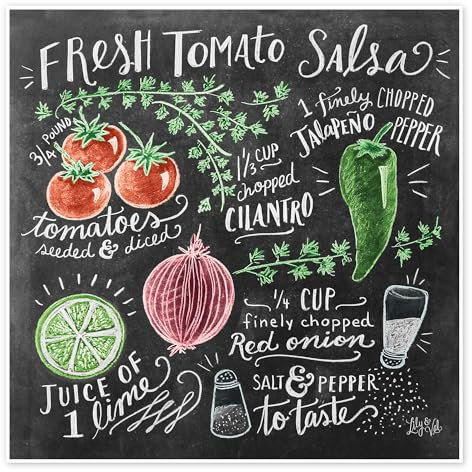 Tomatensalsa Rezept (Englisch) Poster von Lily & Val 50 x 50 cm Wandbilder Wanddeko