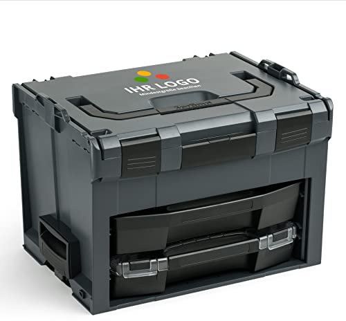 L-BOXX Sortimo LSBOXX 306 | inkl. i-BOXX 72 C3 & LS-Schublade 72 in Anthrazit individuell anpassbar mit Ihrem Logo | Professioneller Werkzeugkoffer leer | Werkzeugkiste Kunststoff