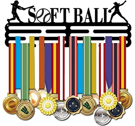 SUPERDANT Medaillenhalter Softball Medaillen Display Schwarze Eisen Wandhaken Für Wettkampf Medaillenhalter Wandbehang 40x15cm