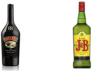 Baileys Irish Cream Original, Licor de Crema de Whisky Irlandesa, 1 l + J&B Rare Whisky Escocés Blended, 1 l