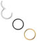 Body CAC 3 Stück-0,8mm×6mm 316L Chirurgenstahl Hinged Nose Rings Hoop Piercing Lip Helix Knorpel Rook Ohrringe, Gold/Silber Ton/Schwarz