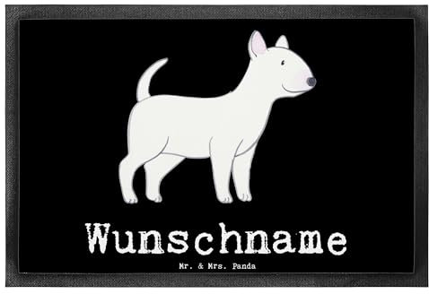 Mr. & Mrs. Panda 40 x 60 cm Personalisierte Fußmatte Bullterrier Lebensretter - Personalisierte Geschenke, Hund, Wunschnamen, Türvorleger mit Namen,