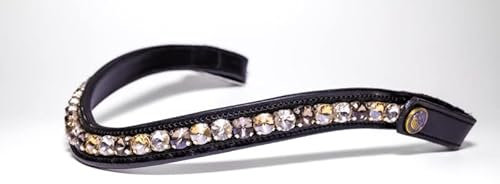 BRIDLERY Stirnriemen Desert Farbe Schwarz, Größe Warmblut