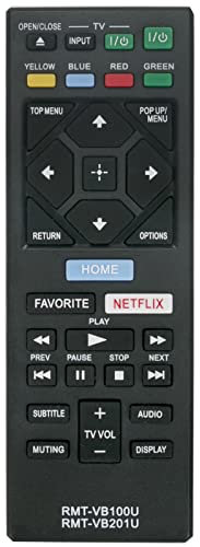 VINABTY RMT-VB100U RMT-VB201U Fernbedienung ersetzen Passend für Sony Smart Blu-ray Player BDP-S3700 BDP-S4500 BDP-S5500 BDP-S6500 UBP-X700 BDP-S1500 BDP-S1700 BDP-S2500 BDP-S2900