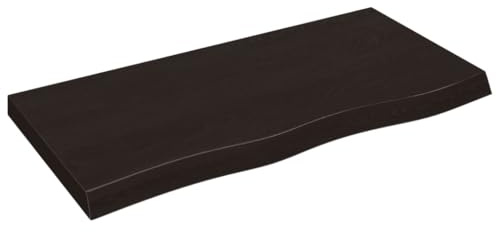 vidaXL Wandregal Dunkelbraun 100x50x(2-6) cm Massivholz Eiche Behandelt