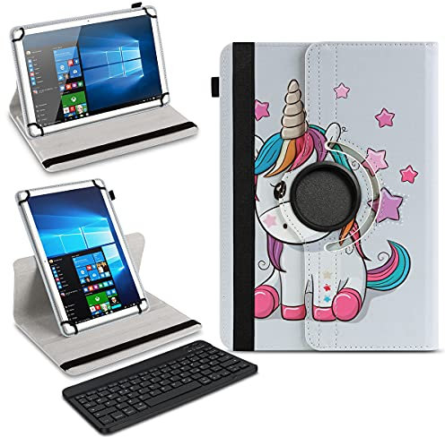 NAmobile Tablet Schutzhülle kompatibel mit Google Pixel Tablet 11 Zoll 2023 aus Kunstleder Hülle Tasche Bluetooth Tastatur QWERTZ Standfunktion Drehbar Cover Case, Farben:Motiv 13