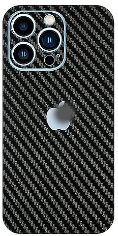 GIOPUEY[2 Pièces Arriere Protection Compatible avec iPhone 12 Pro, iPhone 12 Pro Film Protection Arriere, Texture en Fibre de Carbone, Texture Mate, Anti-Empreintes Digitales, Anti-Rayures - Black