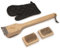 PRINTADECO Grillbürste aus exotischem Holz, großes Modell, 42 cm, mit einem Handschuh, 2 Ersatzbürsten, Schaber, modular, umweltfreundlich und wirtschaftlich, exklusives Konzept
