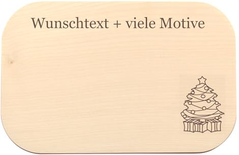 Weihnachten Brettchen mit Gravur - personalisiert mit Name, Spruch + Motiv - als Weihnachtsdeko und -geschenk, X-MAS Frühstücksbrettchen - Geschenkidee von Geschenkissimo