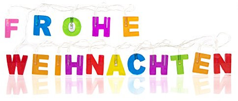 LED Lichterkette Frohe Weihnachten Weihnachtsdeko Fensterschmuck Innen Bunt Fensterdeko Schmuck Schriftzug Dekoration Frohe Weihnachten Batteriebetrieb