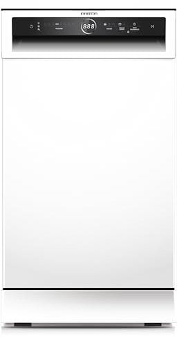 Infiniton Lavavajillas Independiente 45 cm DIW-48CBL, Bajo Consumo, 10 Servicios, 8 Progrmas, Secado Extra, Media Carga, Blanco, C