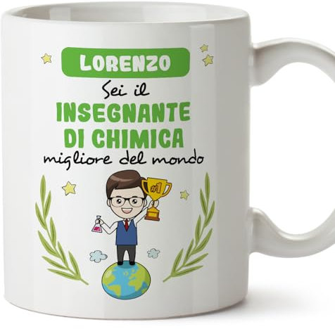 MUGFFINS Tazas Personalizadas para PROFESOR DE QUÍMICA hombre - En Italiano - Sei migliore del mondo - 11 oz / 330 ml - Regalo Personalizable original y divertido