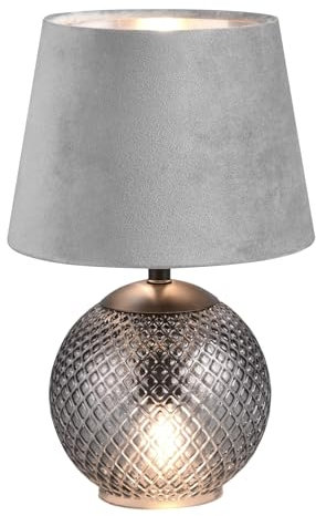RL LIVE YOUR LIGHT Tischlampe - H 28 cm - Grau - Silbergrau - Glas - Samt