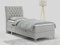 MKS MEBLE Boxspringbett 90x200 mit Matratze, Einzelbett 90x200 mit Bettkasten und Topper, Jugendbett 90x200 mit Stauraum - Milen 90 cm - Hellgrau Struktur - H3 - Linke Seite