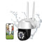 MCJ 2K Telecamera Wi-Fi Esterno，4MP Videocamera Sorveglianza Esterno, 360°PTZ, Visione Notturna a Colori, PIR Rilevamento Umano, Audio Bidirezionale, Allarme Luminoso, IP65