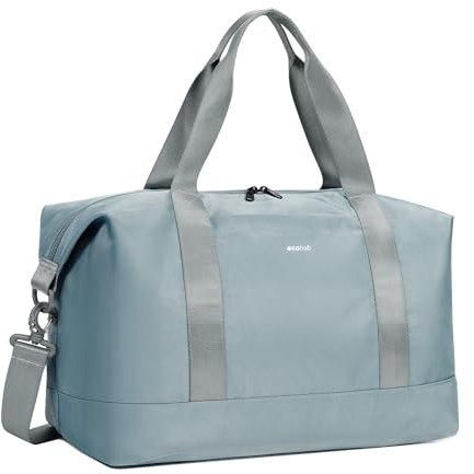 ECOHUB 30L Reisetasche Handgepäck Groß, für Easyjet Handgepäck 45x36x20, Faltbare Handgepäck Tasche für Flugzeug, Sporttasche mit Abnehmbar Nass-Tasche, Weekender Damen Herren(Grau)