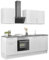 Stella Trading Marseille Cocina Moderna sin electrodomésticos en Blanco, marrón metálico - Amplia Cocina Equipada con Mucho Espacio de Almacenamiento - 220 x 211 x 60 cm (B/H/T)