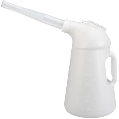 Folpus Bidon D'huile avec Bec Verseur, Bidon Distributeur, Durable, Récipient de Mesure D'huile de Fuite avec Couvercle pour Liquides de Véhicule, 5L