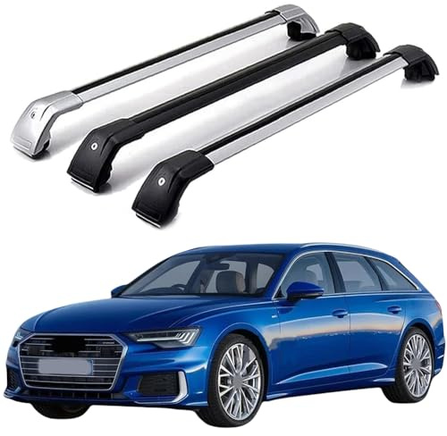 LOVVEEUV DachträGer RelingträGer für A-UDI A6 Avant C8 4A5 2018-2023, Dachgepäckträger Dachträger Querträger Aluminium Diebstahl-Bars Auto Zubehör 2 Stück,Black