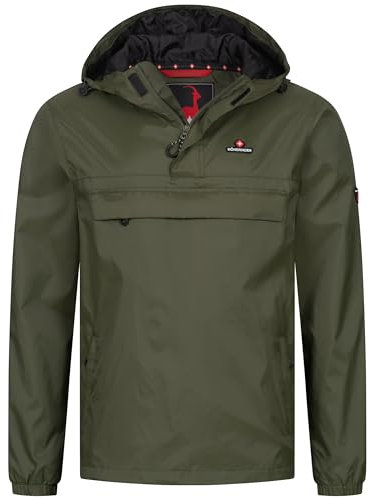 Höhenhorn Lepon Veste coupe-vent pour homme Veste de pluie Anorak avec poche poitrine Tailles S à 3XL, vert, S