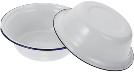 CRILSTYLEO 2stücke Emaille-schüssel Küche Retro Schüssel Für Suppe Nudel Gemüse Rühren Emaillierte Haushalts-geschirr