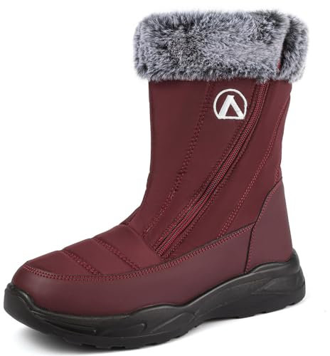 VTASQ Stivali Donna Uomo Stivali da Neve Foderata Pelliccia Caldo Antiscivolo Stivaletti Impermeabili Invernali All'aperto Scarpe Trekking