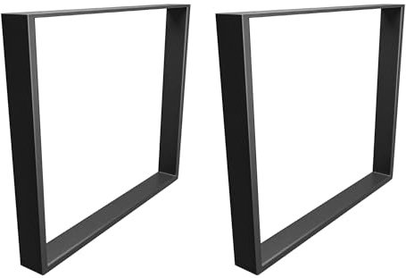 Amig - Jeu de 2 Pieds pour Tables de Salle à Manger ou Hall d'entrée | Ensemble de Pieds pour Table Style Industriel | Matériau : Acier | Dimensions : 780 x 80 x 712 mm | Finition Noir Mat